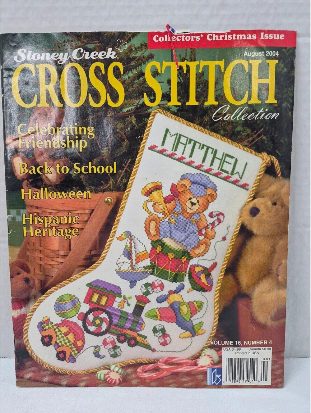 Stoney Creek Cross Stitch Collection Aug 2004 Magazine Collectors Christmas J291